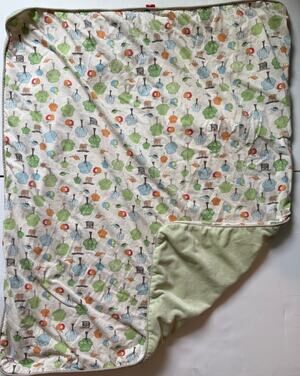 Skip Hop Woodland Owl Trees Birds Apple Green Baby Blanket Cotton Kids